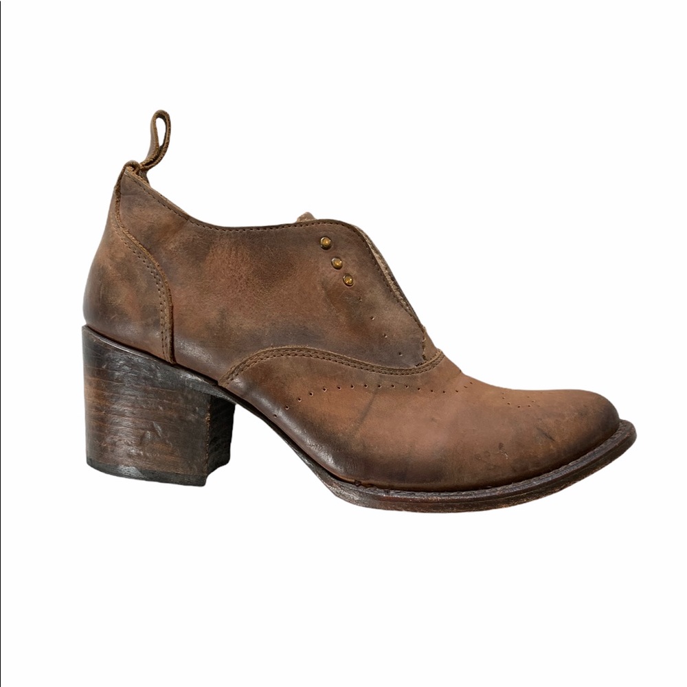 Freebirds Sadie Brown Leather Booties, Ankle Boots
